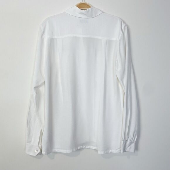 Alexa Chung for Madewell Pleat-Pocket Button-Up Shirt Small Eyelet White NT108 - Picture 4 of 16